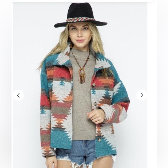 BLUE B Soft Comfy Lightweight Aztec Pattern Jacket - Picture 6 of 6